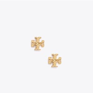 Tory Burch large logo stud gold earrings